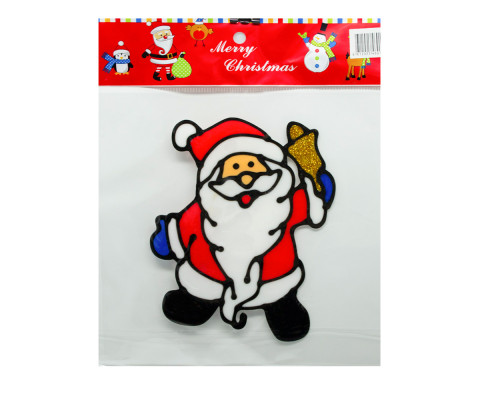 Наклейки новогодние силиконовые, 17x13см, 4 дизайна *0123 (960)