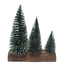 Brad de Crăciun decorativ, 3 buc. pe suport de lemn *6164 (100)