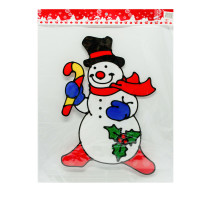 Наклейки новогодние силиконовые, 36x24см, 4 дизайна *0208 (240)