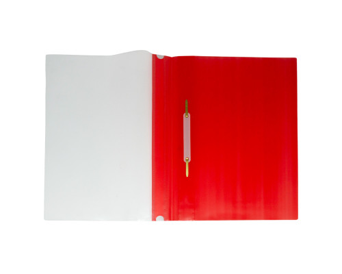 Папка скорошиватель A4, пластик 120mkx180mk, красная, без перфорации(12/1200)