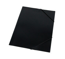 Mapa din plastic cu elastic A4, negru (12/120/480)