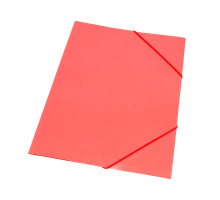 Mapa din plastic cu elastic A4, rosu (12/120/480)