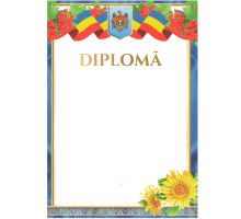 Diploma А4 cu chenar albastru si floarea soarelui N*