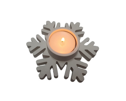 Suport pentru lumânare decorativ 'Fulg 1', gips, 11×11×2,5 cm CM*