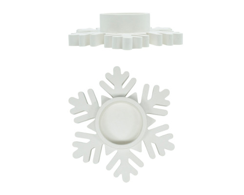 Suport pentru lumânare decorativ 'Fulg 1', gips, 11×11×2,5 cm CM*