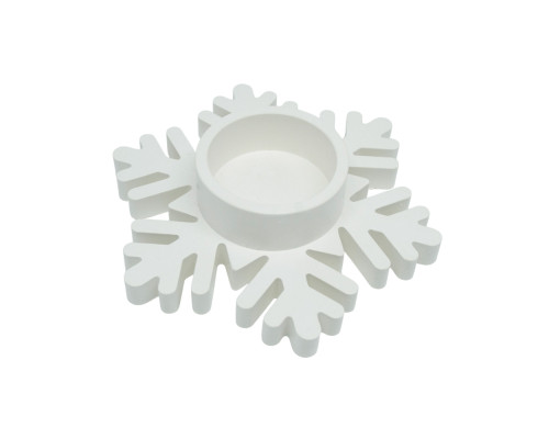 Suport pentru lumânare decorativ 'Fulg 1', gips, 11×11×2,5 cm CM*