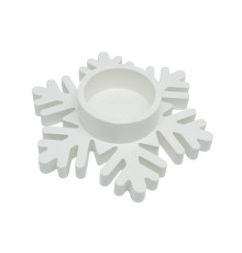 Suport pentru lumânare decorativ 'Fulg 1', gips, 11×11×2,5 cm CM*