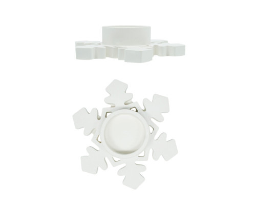 Suport pentru lumânare decorativ 'Fulg 2', gips, 11×11×2,5 cm CM*