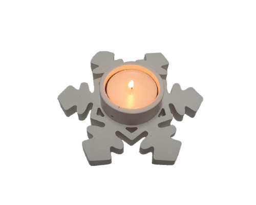 Подсвечник декоративный "Снежинка 2", гипс, 11*11*2,5 см CM*