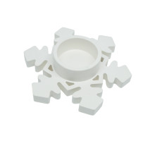 Suport pentru lumânare decorativ 'Fulg 2', gips, 11×11×2,5 cm CM*