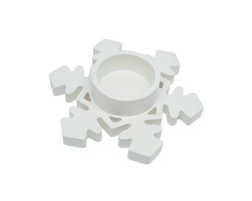 Suport pentru lumânare decorativ 'Fulg 2', gips, 11×11×2,5 cm CM*