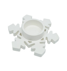 Suport pentru lumânare decorativ 'Fulg 2', gips, 11×11×2,5 cm CM*