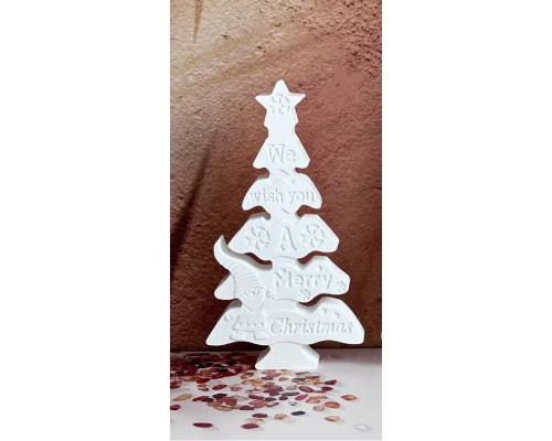 Фигурка декоративная "Ёлка Merry Christmas", гипс, 16*9*2 см CM*