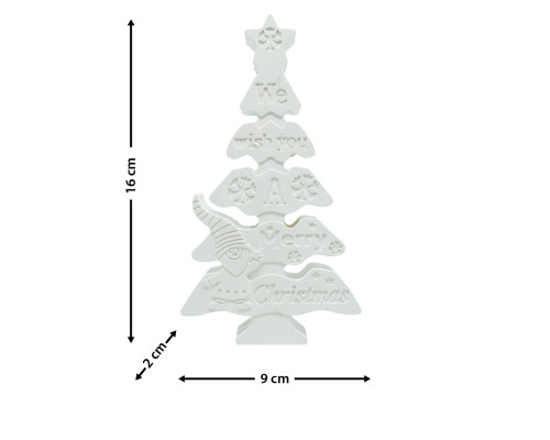 Фигурка декоративная "Ёлка Merry Christmas", гипс, 16*9*2 см CM*