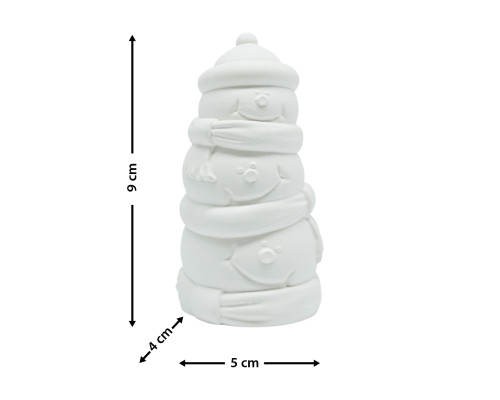 Figurină decorativă „Brad- 3 oameni de zăpadă”, gips, 9*5*4 cm CM*