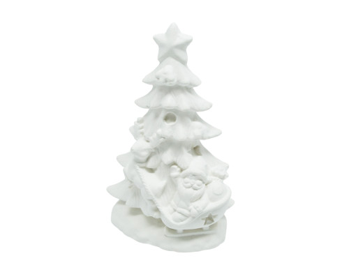Figurină decorativă „Brad cu sania Santa”, gips, 12*5*7 cm CM*