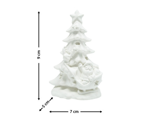 Figurină decorativă „Brad cu sania Santa”, gips, 12*5*7 cm CM*