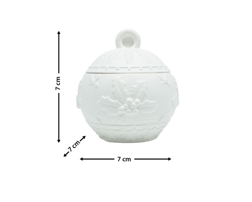 Lădiță decorativă „Glob de Crăciun”, gips, 7*7*7 cm 2 piese CM*