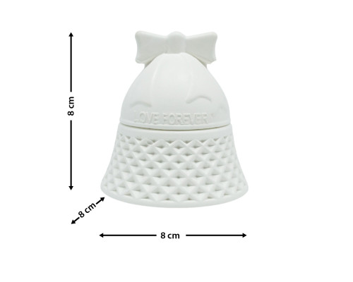 Lădiță decorativă „Clopoțel de Crăciun”, gips, 8*8*8 cm 2 piese CM*