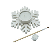 Set creatie 'Fulg 1', gips, 11×11×2,5 cm + vopsele si lumânare CM*