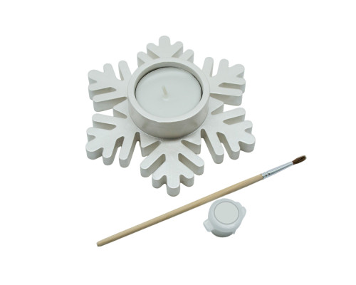 Set creatie 'Fulg 1', gips, 11×11×2,5 cm + vopsele si lumânare CM*