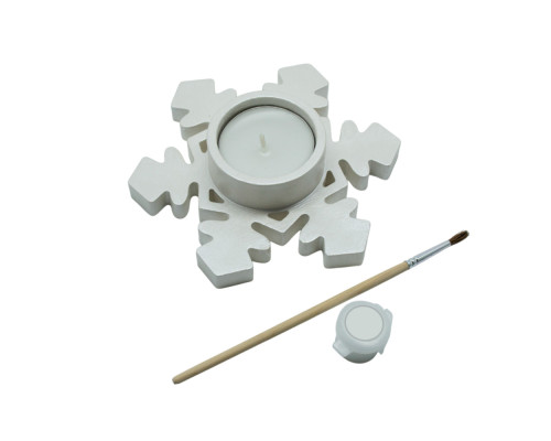 Set creatie 'Fulg 2', gips, 11×11×2,5 cm + vopsele si lumânare CM*