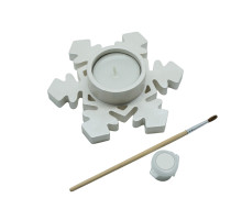 Set creatie 'Fulg 2', gips, 11×11×2,5 cm + vopsele si lumânare CM*