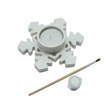 Set creatie 'Fulg 2', gips, 11×11×2,5 cm + vopsele si lumânare CM*