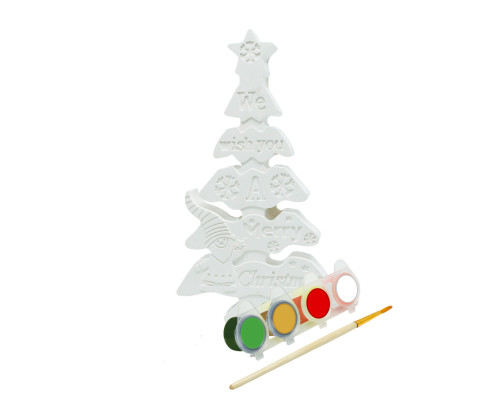 Set creatie „Brad Merry Christmas”, gips, 16*9*2 cm + vopsele CM*