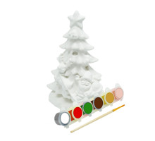 Set creatie „Brad cu sania Santa”, gips, 12*5*7 cm + vopsele CM*