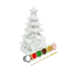 Set creatie „Brad cu sania Santa”, gips, 12*5*7 cm + vopsele CM*