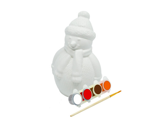Set creatie „Omuleț de zăpadă”, gips, 10*5*6 cm + vopsele CM*