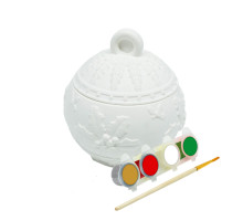 Set creatie lădiță „Glob de Crăciun”, gips, 7*7*7 cm 2 piese + vopsele CM*