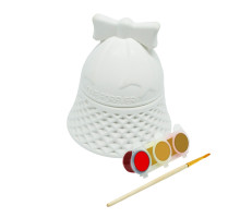 Set creatie lădiță „Clopoțel de Crăciun”, gips, 8*8*8 cm 2 piese + vopsele CM*