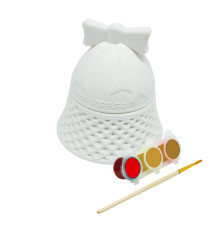 Set creatie lădiță „Clopoțel de Crăciun”, gips, 8*8*8 cm 2 piese + vopsele CM*