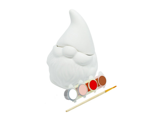 Set creatie lădiță „Pitic”, gips, 8*8*8 cm 2 piese + vopsele CM*