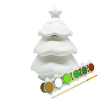 Set creatie lădiță „Brad”, gips, 18*12*12 cm 3 piese + vopsele CM*