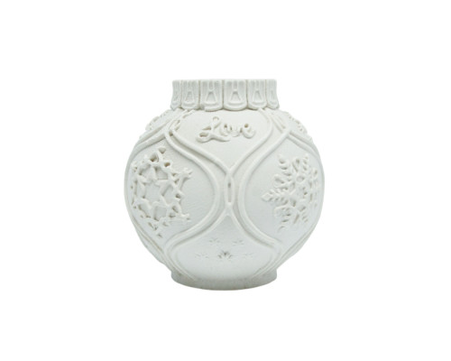 Suport pentru lumânare decorativ 'Glob de Crăciun', gips, 7*6*6 cm CM*