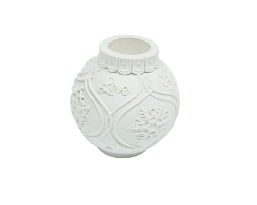 Suport pentru lumânare decorativ 'Glob de Crăciun', gips, 7*6*6 cm CM*