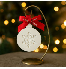 Pandantiv de Crăciun "Fulg", gips, 7,5*6*1 cm CM*