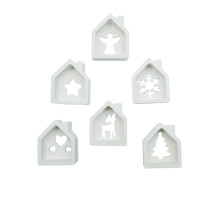 Set figurini decorative „Casuta”, 6 buc, gips, 5*4*2,5 cm CM*