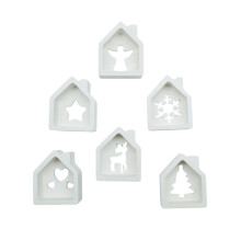 Набор декоративных фигурок "Домик", 6 шт. гипс, 5*4*2,5 см CM*