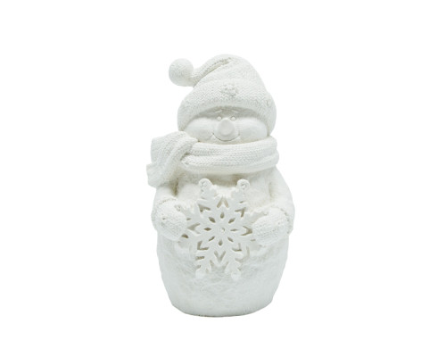 Фигурка декоративная "Снежный человечек со снежинкой", гипс, 9*5*4 см CM*
