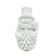 Figurină decorativă „Omuleț de zăpadă cu brad”, gips, 9*5*4 cm CM*