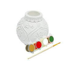 Set creatie suport pentru lumânare 'Glob de Crăciun', gips, 7*6*6 cm + vopsele CM*