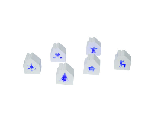 Set creatie „Casuta”, 6 buc, gips, 5*4*2,5 cm + LED luminari CM*