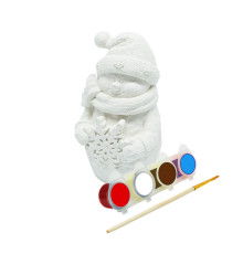 Set creatie „Omuleț de zăpadă cu fulg”, gips, 9*5*4 cm + vopsele CM*