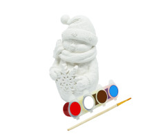 Set creatie „Omuleț de zăpadă cu fulg”, gips, 9*5*4 cm + vopsele CM*