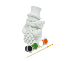 Set creatie „Omuleț de zăpadă cu brad”, gips, 9*5*4 cm + vopsele CM*