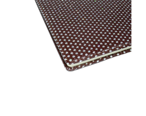 Блокнот А5 80л. клетка, эко-кожа с перфорацией и блестками, шоколад, 9201 (1/40)